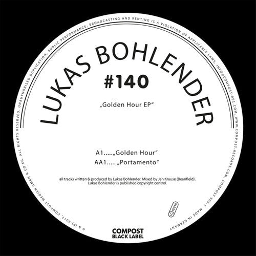 Lukas Bohlender: Golden Hour - 12-INCH SINGLE