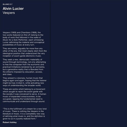 Alvin Lucier: Vespers - Record