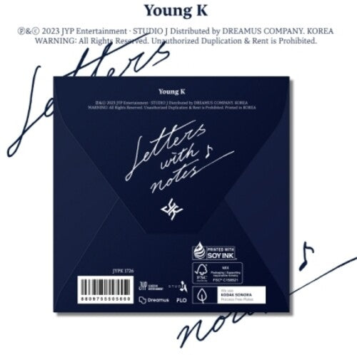 Young K ( Day 6 ): Letters With Notes (Digipack Ver.) - Photobook, Photocards, Postcard, Folding Poster, Lyric Sticker & Clear Bookmark - CD