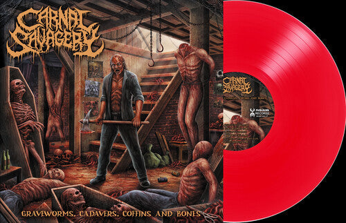 Carnal Savagery: Graveworms, Cadavers, Coffins and Bones - Clear Blood Red - VINYL