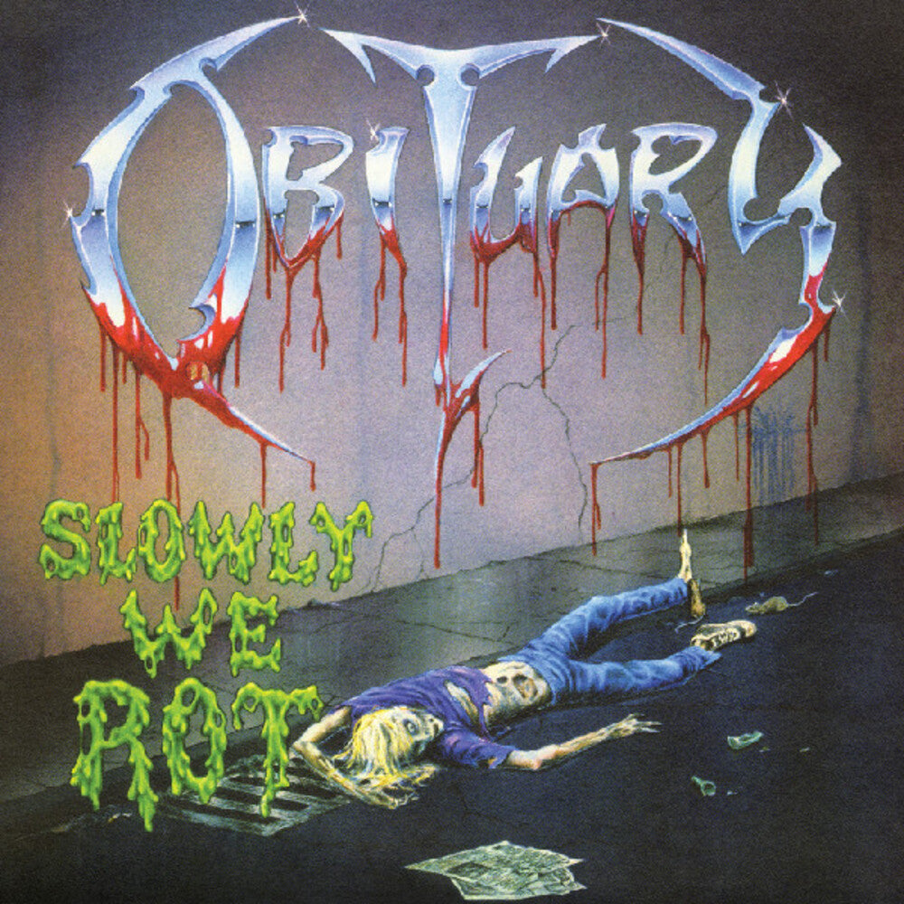 Obituary- Slowly We Rot (Bonus Tracks) (Corpse Blue w/ Blood Splatter Vinyl) { VINYL LP }