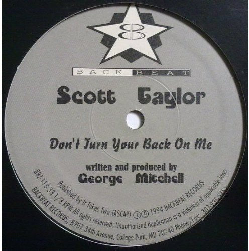 Scott Taylor: Don't Turn Your Back on Me - Record