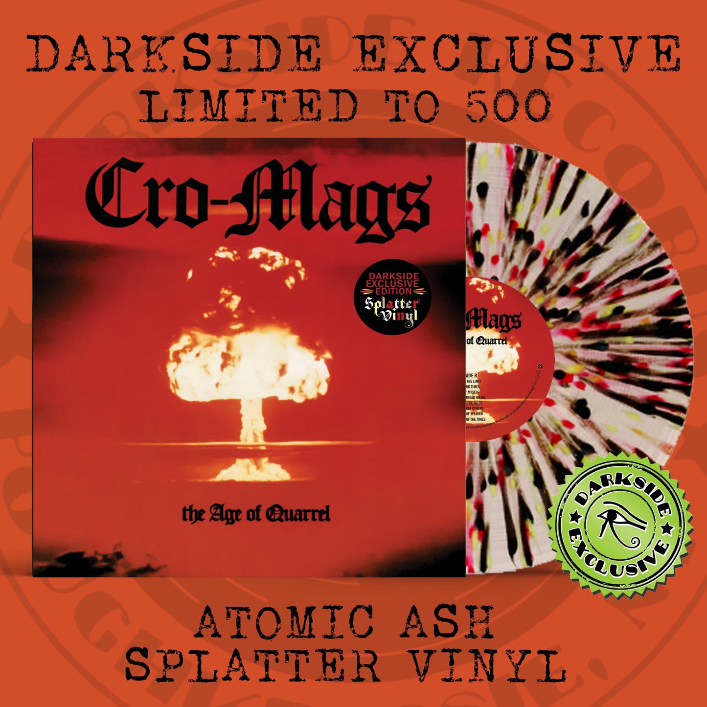 Cro-Mags- Age Of Quarrel (Darkside Exclusive Atomic Ash Splatter Vinyl) { VINYL LP }