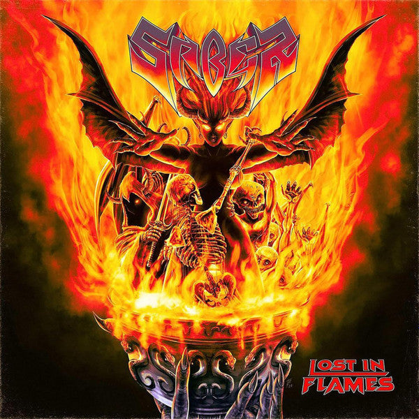 Saber- Lost In Flames - Burning Orange Marble Vinyl { VINYL LP }