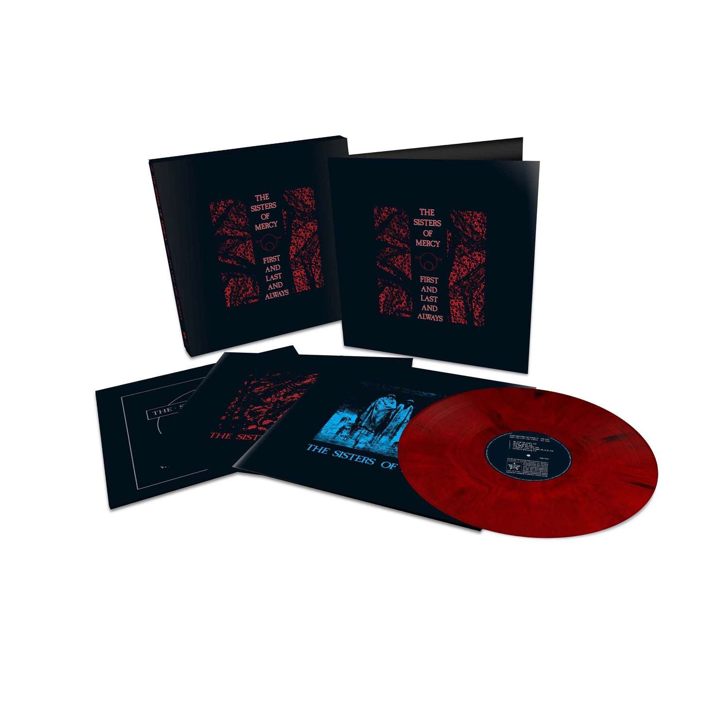 Sisters Of Mercy- First and Last and Always (Elektra 75) (Black & Red Marble Vinyl) { VINYL LP }