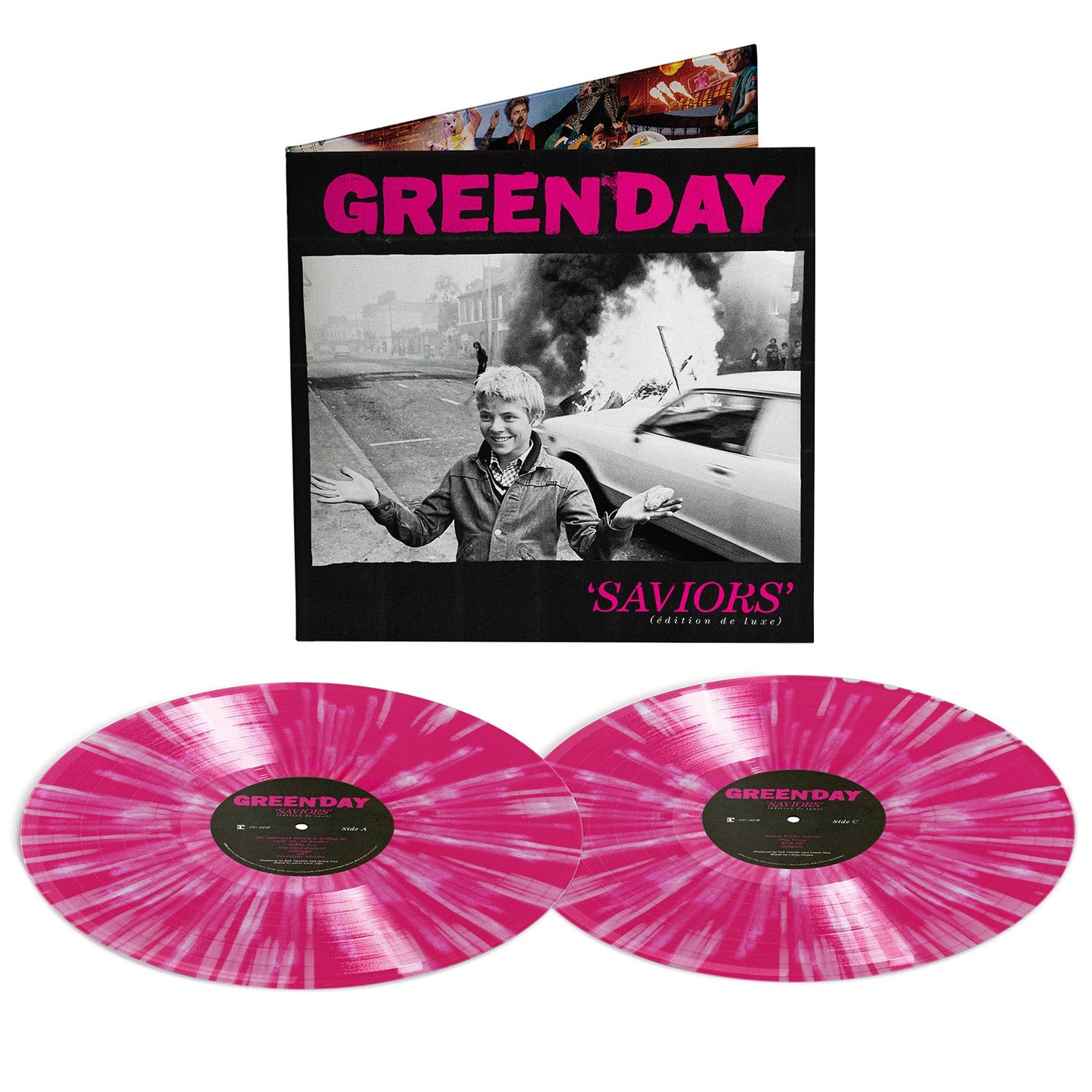 Green Day- Saviors (édition de luxe) (Hot Pink/White Splatter Vinyl) { VINYL LP }