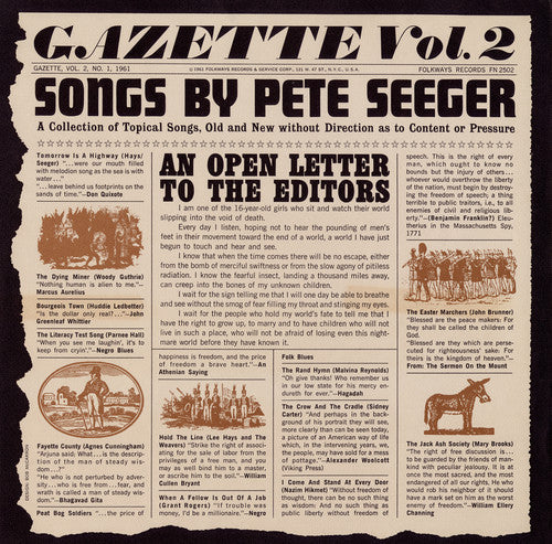 Pete Seeger: Gazette, Vol. 2 - Record