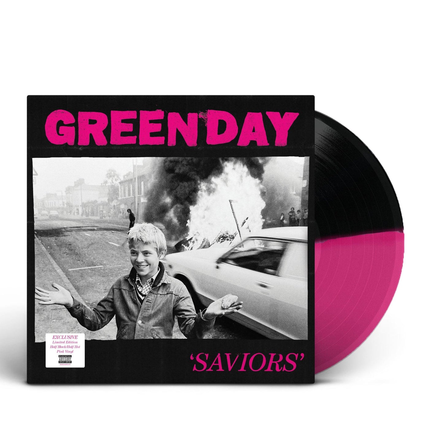 Green Day- Saviors (Indie Exclusive Magenta & Black Split w/ Poster) (DAMAGED) { VINYL LP }