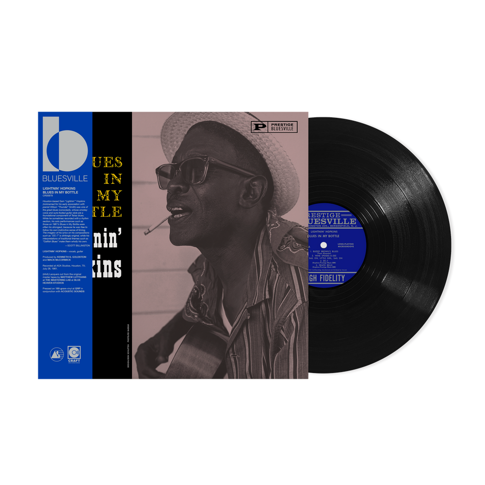 Lightnin' Hopkins- Blues In My Bottle (Bluesville Acoustic Sounds Series) [180g Black Vinyl - paper wrapped jacket] { VINYL LP }