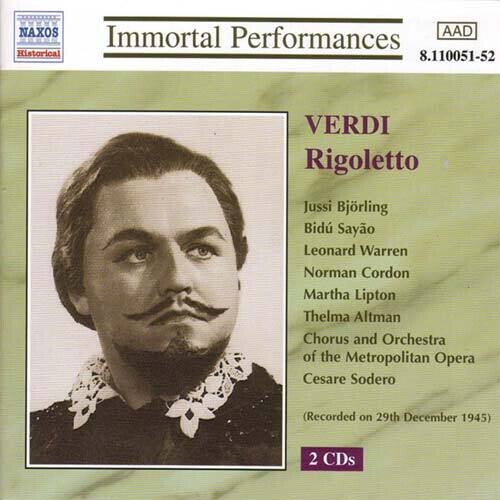 Verdi: Verdi: Rigoletto (Bjorling Sayao Warren) (1945) - Record