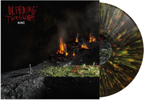 Bleeding Through: Nine - Forest Green Orange & Yellow Splatter - VINYL