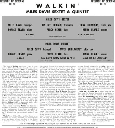 Miles Davis All Stars- Walkin' (original Jazz Classics Series) { VINYL LP }