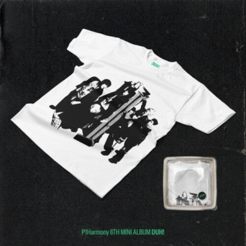 P1Harmony: Duh! - Plain White T-Shirt Version - incl. 44pg Photobook, Envelope, 6 Stickers, 2 Logo Stickers, Folded Poster, Lenticular Photocard + Selfie Photocard - CD