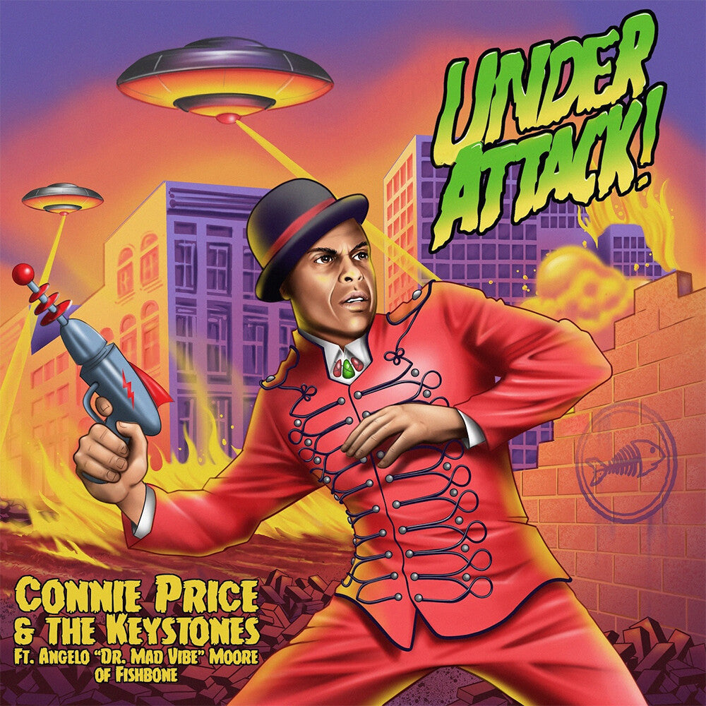 Connie Price & The Keystones ft. Angelo Moore of Fishbone- Under Attack! b/w Under Attack! (Professor Shorthair Remix) [Purple & Green Splatter] { VINYL LP }