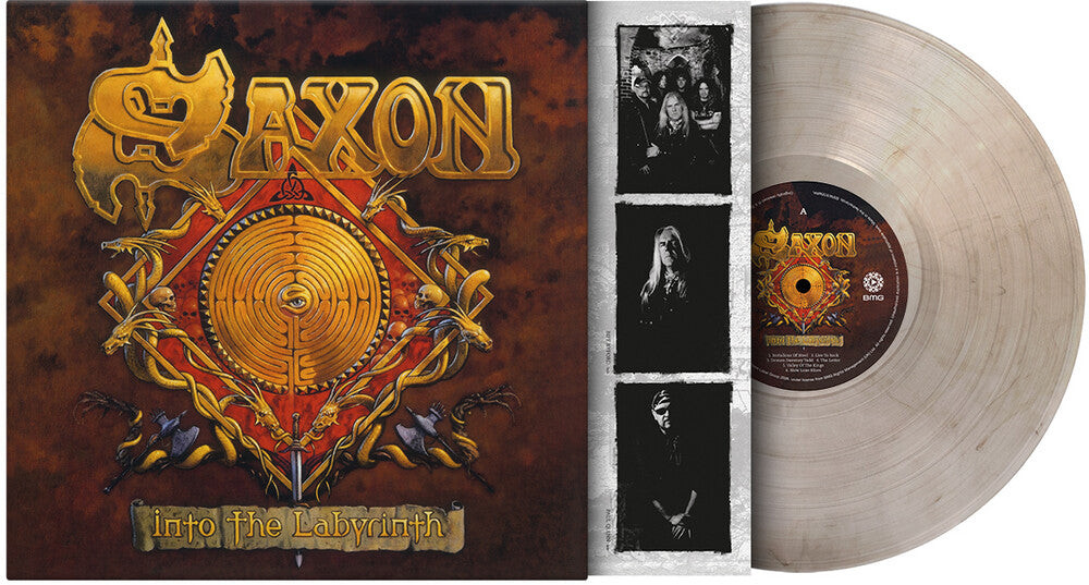 Saxon- Into The Labyrinth - Limited 180-Gram Crystal Clear & Black Marble Colored Vinyl { VINYL LP }