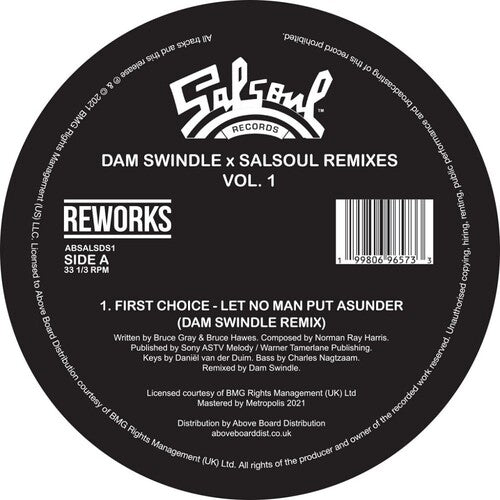 Dam Swindle: Salsoul Remixes Vol. 1 - 12-INCH SINGLE