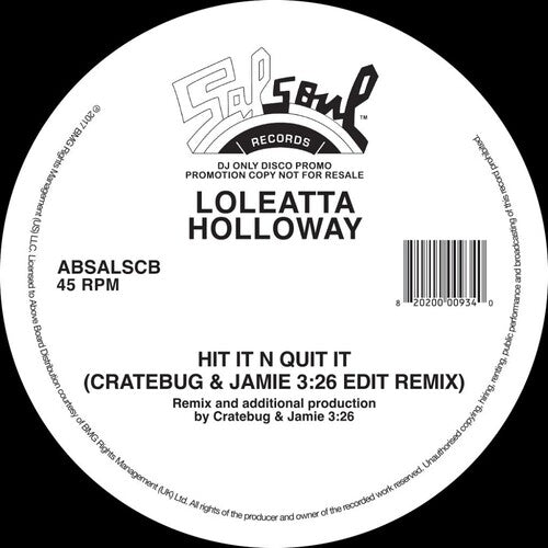 Loleatta Holloway: Hit It N Quit It (Cratebug & Jamie 3:26 Edit Remix) - 12-INCH SINGLE