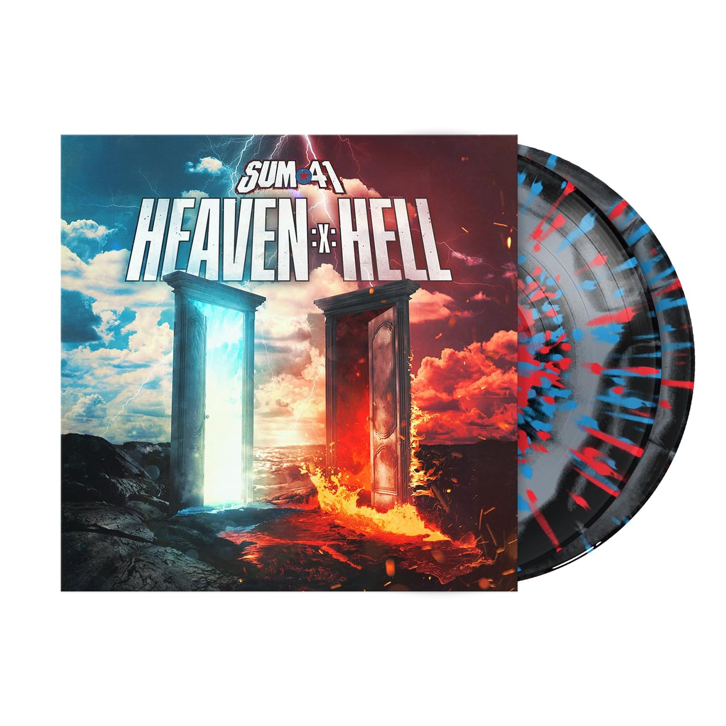 Sum 41- Heaven :X: Hell (Black/Gray Smush w/ Red & Blue Splatter Vinyl) { VINYL LP }