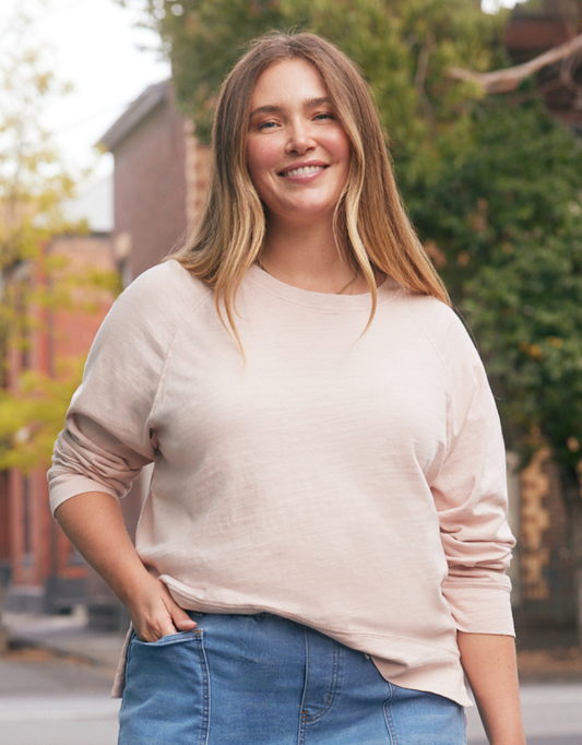 Sunset Throw On Top - Dusty Pink