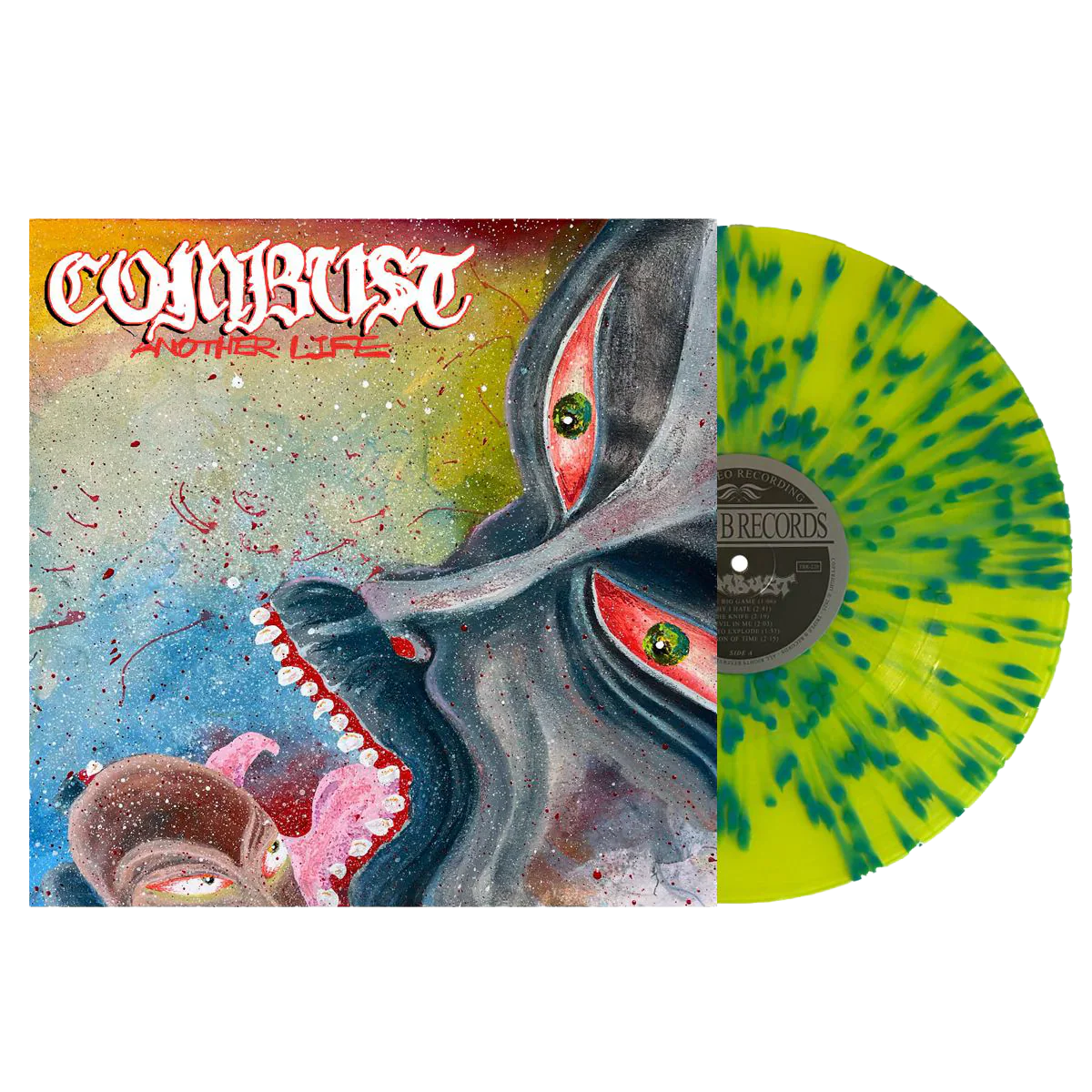 Combust- Another Life (Highlighter Yellow w/Sky Blue Splatter Vinyl) { VINYL LP }