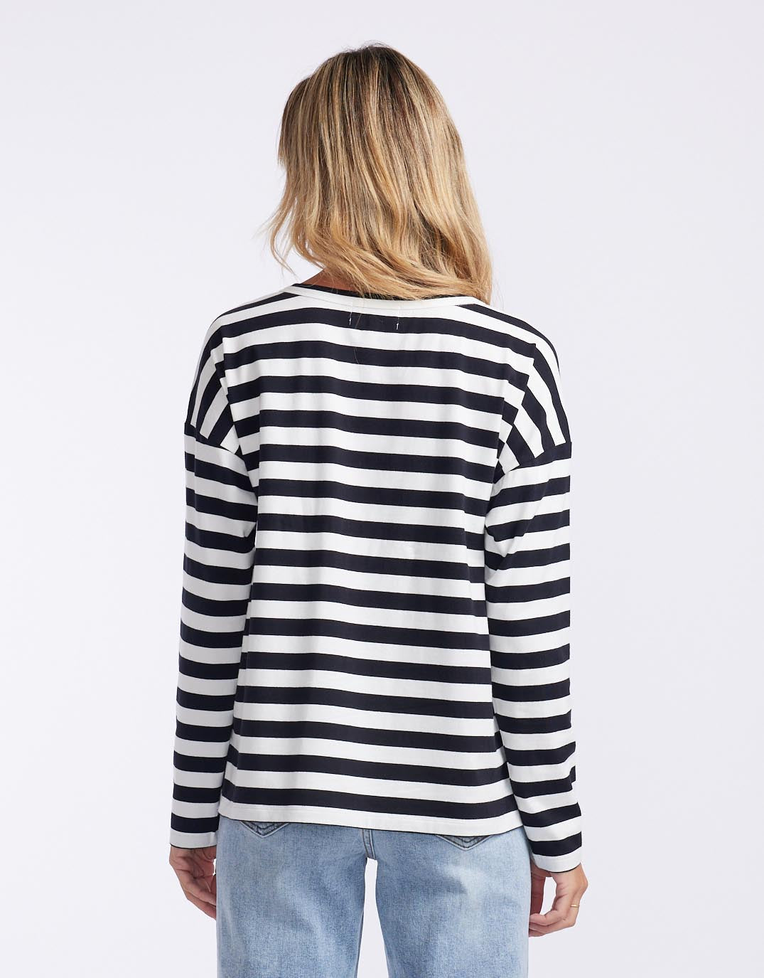 Relaxed Long Sleeve T-Shirt - Frenchie Stripe