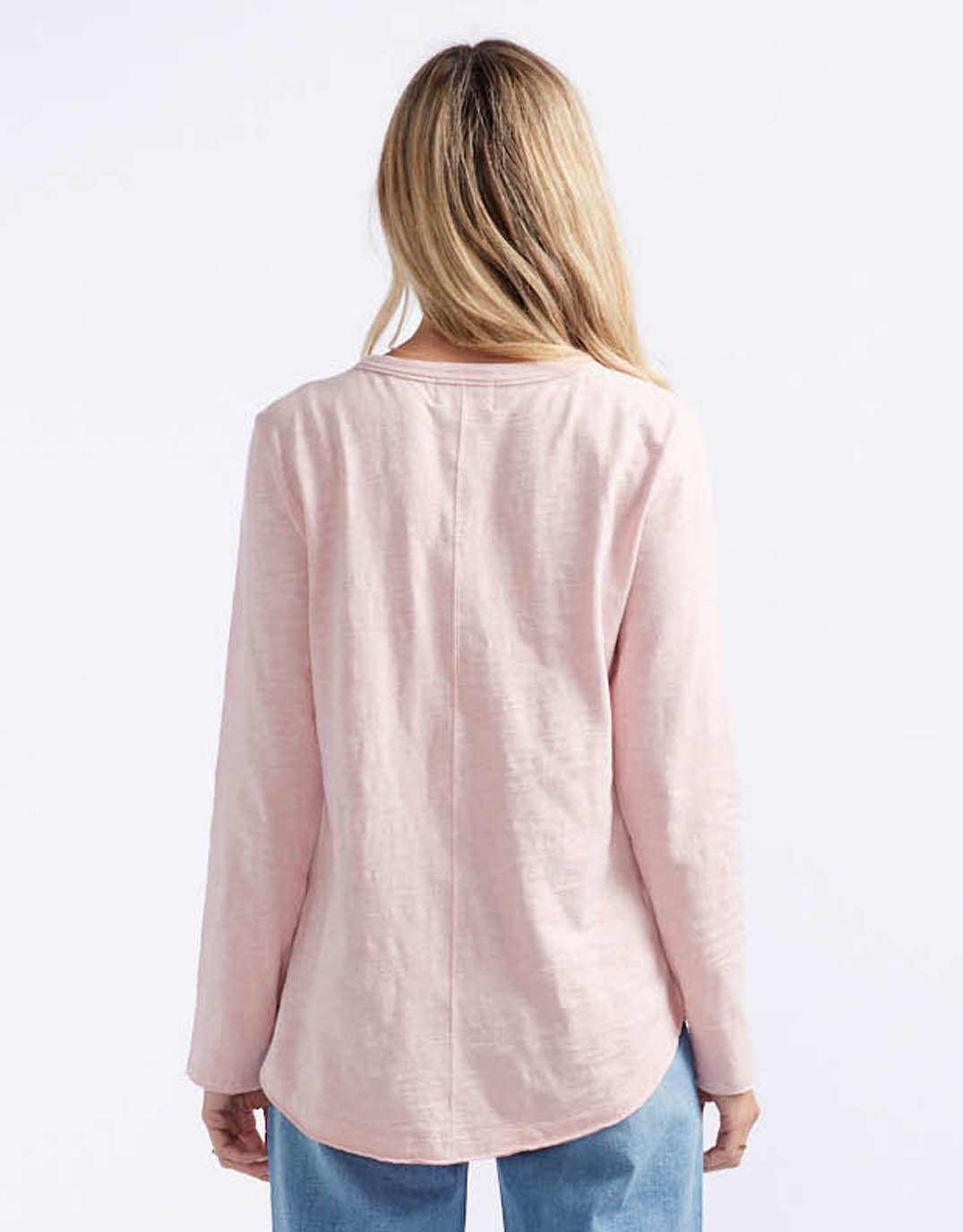 Essential Scoop Hem Long Sleeve T-shirt - Dusty Rose