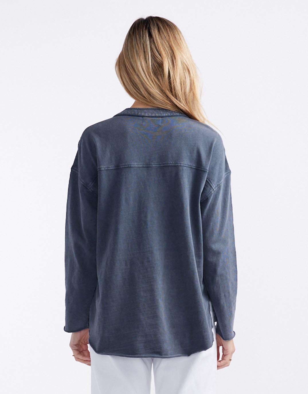 Henley Sunset Top - Washed Navy