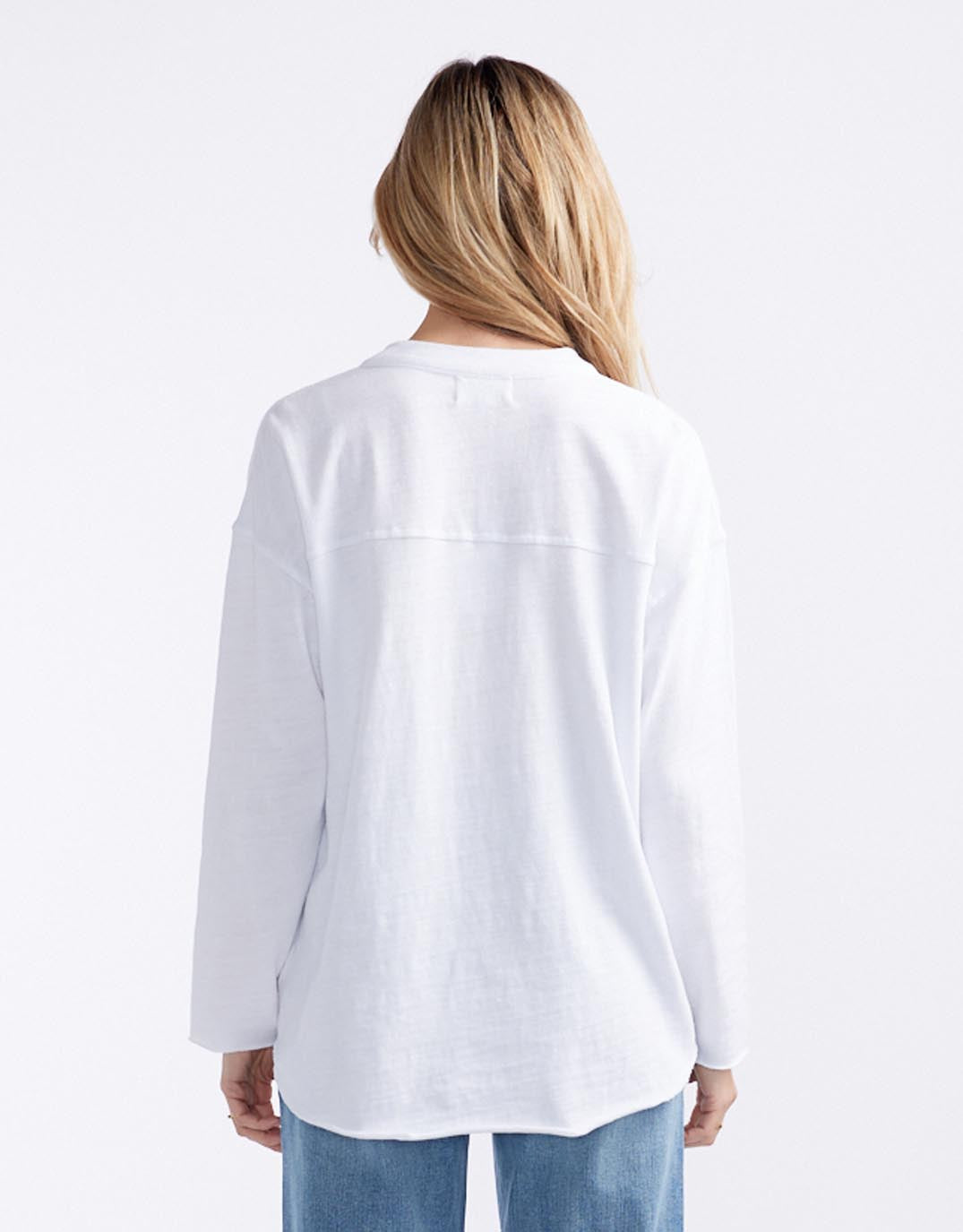 Henley Sunset Top - White