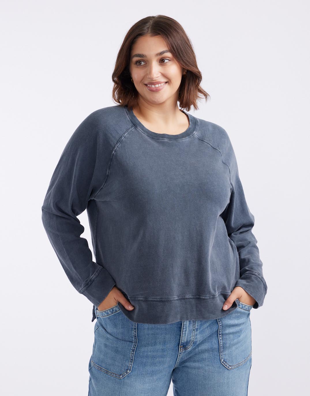 Sunset Throw On Top - Washed Navy