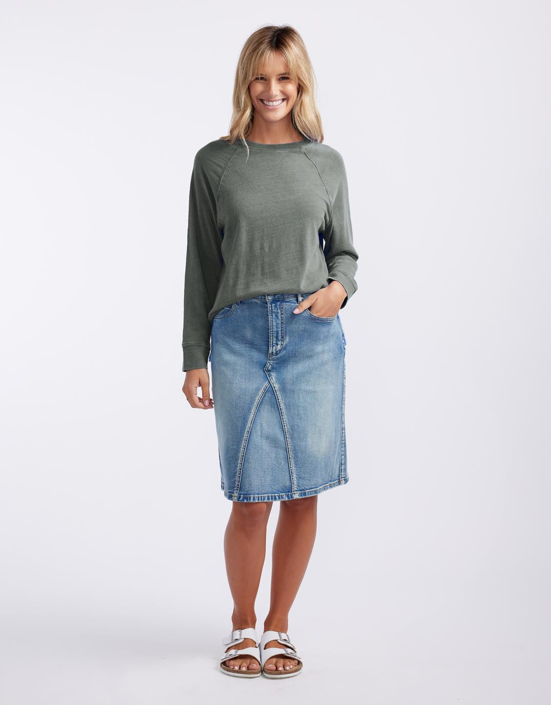 Sunset Throw On Top - Washed Khaki