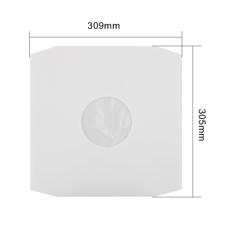 White Record Inner Sleeves - Poly-Lined with Cut Corners